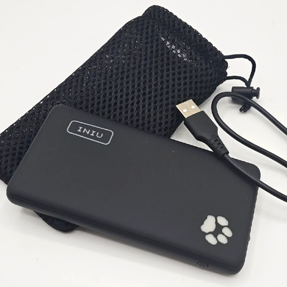 INIU Black Portable Charger with Paw Print